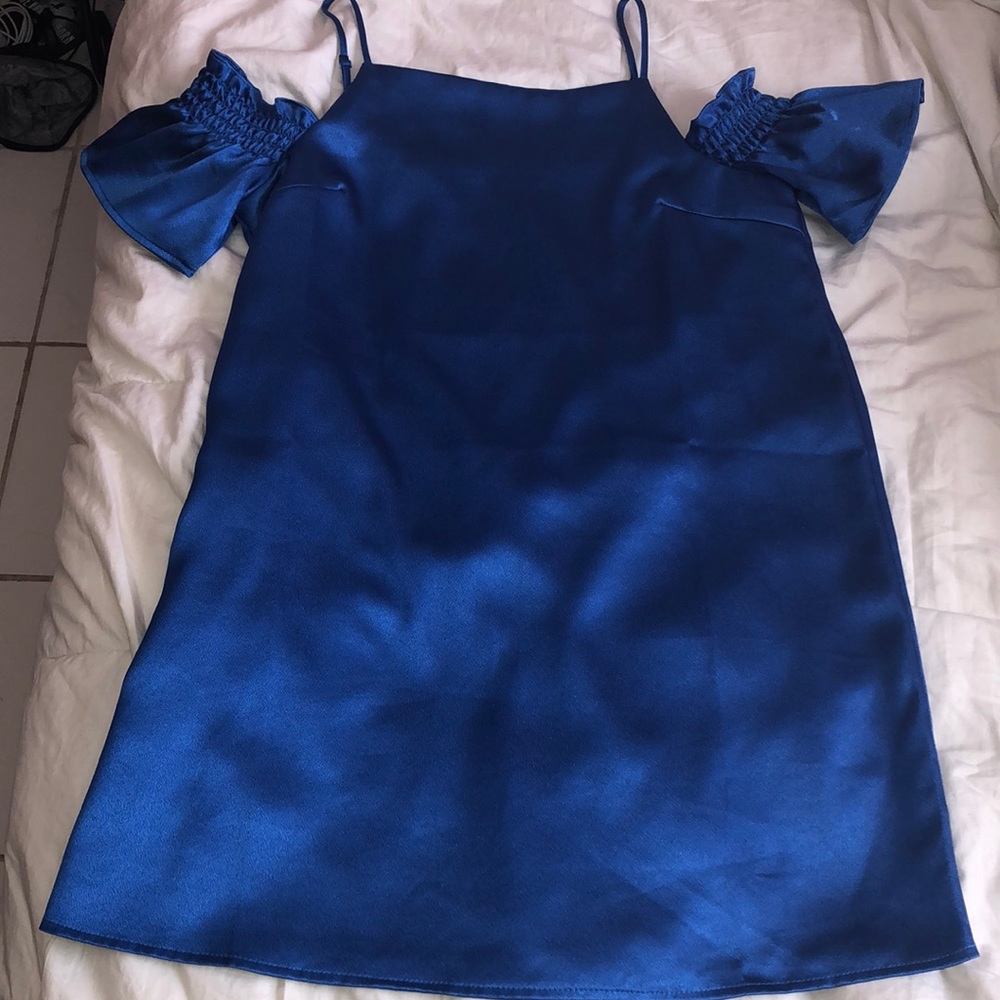 NWOT Satin Blue Dress